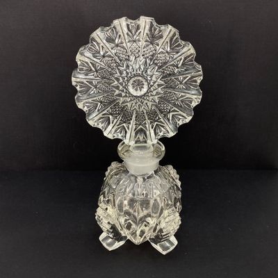 LOT 235: Three Stunning Vintage Glass / Crystal Perfume Bottles with Stoppers