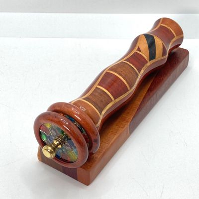 LOT 170: Pair of Wooden Kaleidoscopes w/ base