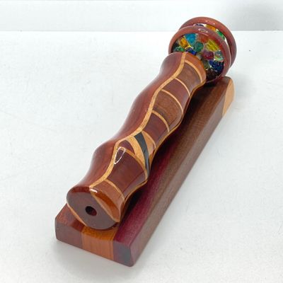 LOT 170: Pair of Wooden Kaleidoscopes w/ base