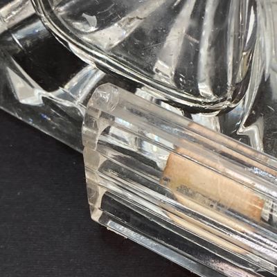 LOT 235: Three Stunning Vintage Glass / Crystal Perfume Bottles with Stoppers