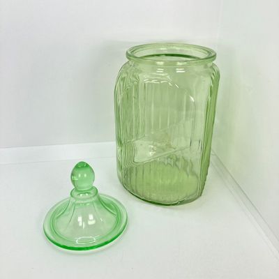 LOT 296: Lidded Uranium Glass Jars