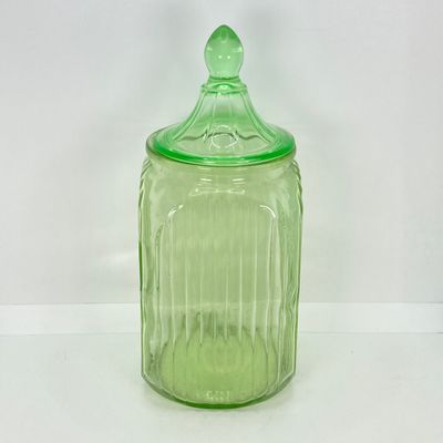 LOT 296: Lidded Uranium Glass Jars