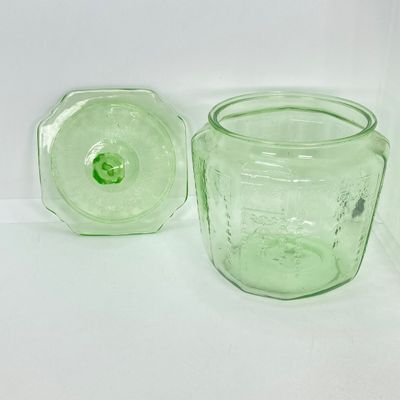 LOT 296: Lidded Uranium Glass Jars