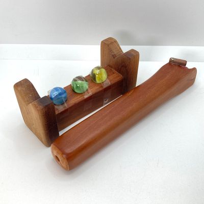 LOT 170: Pair of Wooden Kaleidoscopes w/ base
