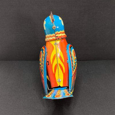 LOT 300: Vintage Toys - Tin / Metal Colorful Bird and Plastic Bird Watch