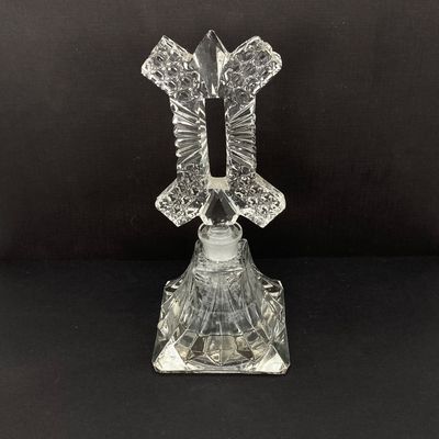 LOT 235: Three Stunning Vintage Glass / Crystal Perfume Bottles with Stoppers