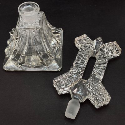 LOT 235: Three Stunning Vintage Glass / Crystal Perfume Bottles with Stoppers