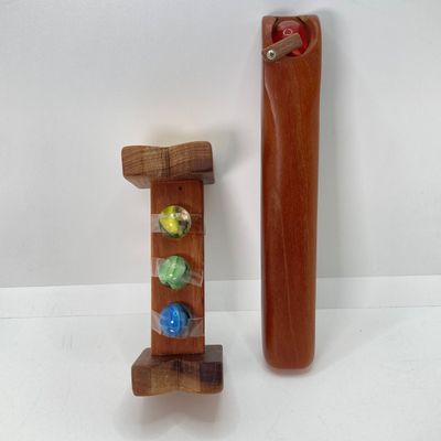 LOT 170: Pair of Wooden Kaleidoscopes w/ base