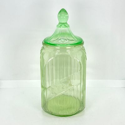 LOT 296: Lidded Uranium Glass Jars