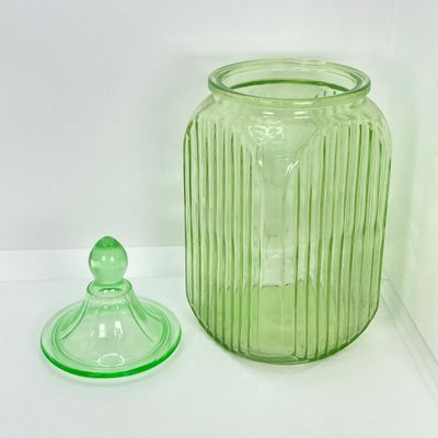 LOT 296: Lidded Uranium Glass Jars