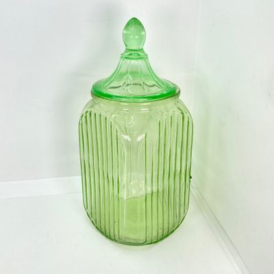 LOT 296: Lidded Uranium Glass Jars