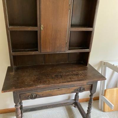 Antique Dark Oak Hutch/Table