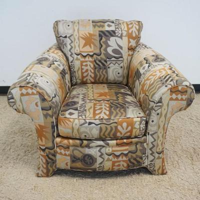 1193	CARTER MODERN UPHOLSTERED ARM CHAIR, APPROXIMATELY 42 IN X 38 IN X 31 IN H
