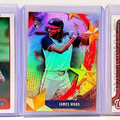 2025 Topps Series 1 James Wood Rookie Card Duo – Base RC #181 & Stars of MLB Insert