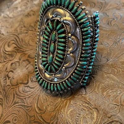 Turquoise Petit Point cuff