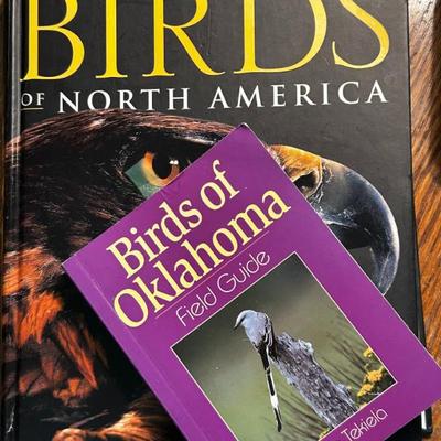 birding books, feeders and binoculars