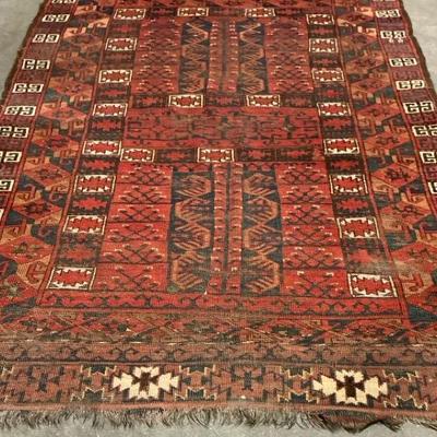 Vintage Hand Woven Wool Afghan Wool Tribal Rug