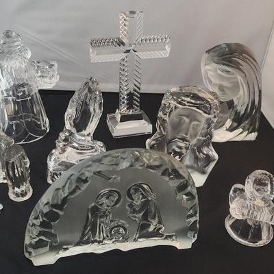 Crystal Glass Figurines Religious and Holiday