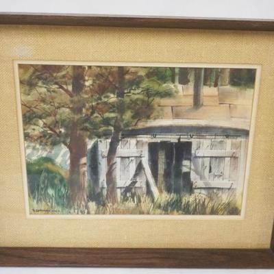 1194	SAMUEL LEITMAN WATERCOLOR *CENNARIAN* ARTIST SIGNED W/BIO ON BACK, APPROXIMATELY 20 IN X 16 IN OVERALL
