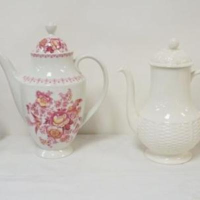 1131	GROUP OF ASSORTED TEAPOTS INCLUDING RIDGWAY, ROYAL DOULTON & WEDGWOOD, LARGEST APPROXIMATELY 9  IN X 5 IN X 8 3/4 IN
