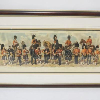 1183	FRAMED & MATTED PRINT *THE SCOTTISH REGIMENTS OF THE BRITISH ARMY 1895* APPROXIMATELY 31 IN X 18 IN OVERALL
