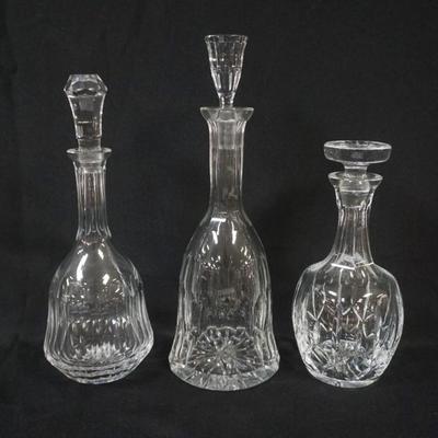 1158	3 CRYSTAL DECANTORS, LARGEST APPROXIMATELY 15 IN HIGH
