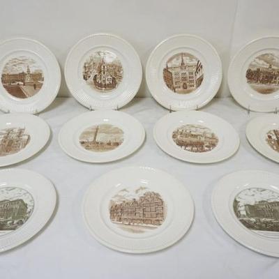 1119	WEDGWOOD PLATES, 9 OLD LONDON VIEWS, 2 BARBERINI PLACE, APPROXIMATELY 10 1/2 IN
