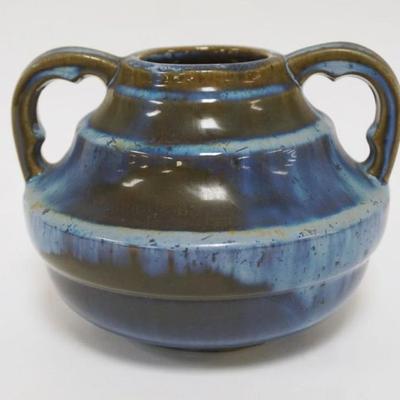 1151	FULPER POTTERY BLUE FLAMBE GLAZE DOUBLE HANDLED VASE, APPROXIMATELY 5 IN HIGH
