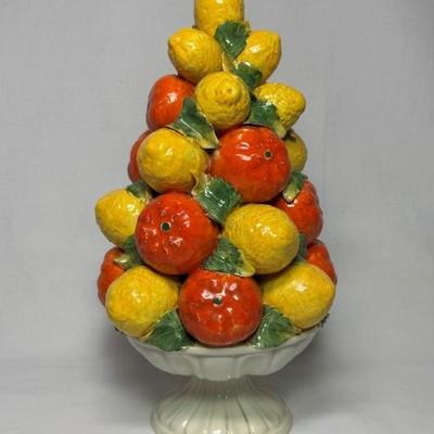Italian orange and lemon ceramic topiary