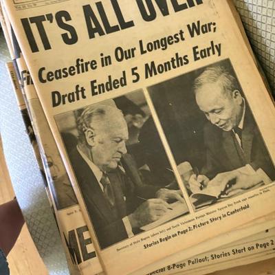 Historical newspaper headlines