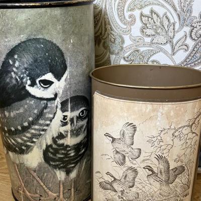 Vintage metal trashcans