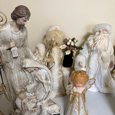 Vintage Christmas angel and Santa toppers
