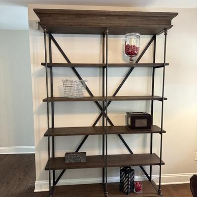 Restoration Hardware Parisian Cornice Double Shelving Unit 
55" W x 12.5 D x 84.5" H