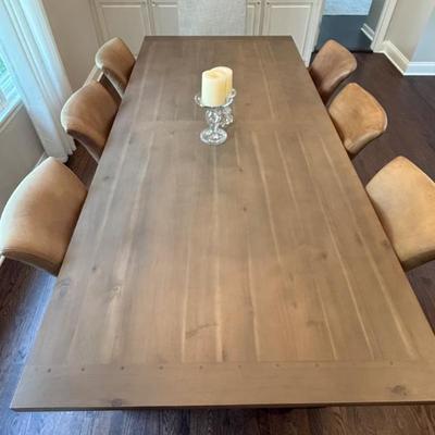 Restoration Hardware 17th Century Monastery rectangular  Table in Antiqued Grey Oak
43.5” W x 96” L x 30” H 