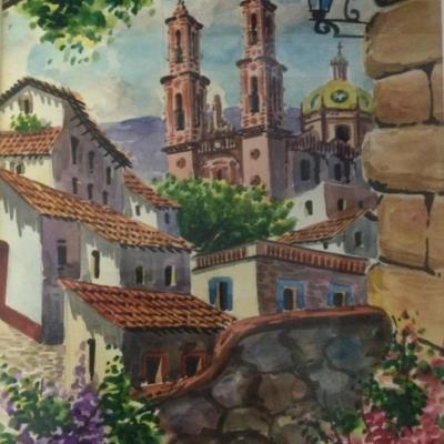 “Santa Priscilla” By Antonio Acevedo, Watercolor On Paper