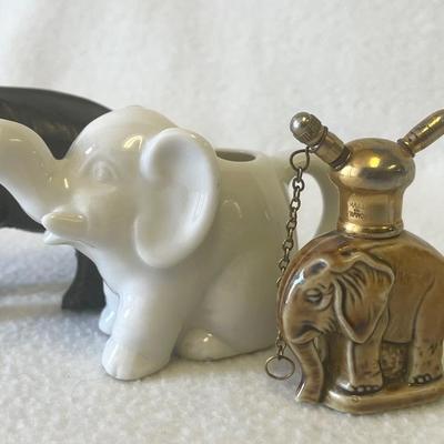 Vintage Elephant Lot With German Schafer And Vater Perfume Bottle 