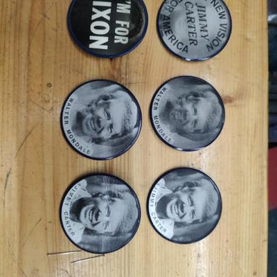 Political buttons, authentic and reproductions almost all are vintage 