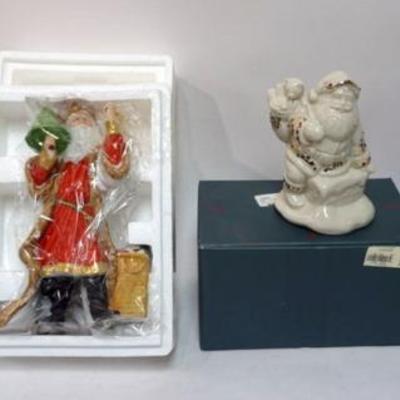 1180	LENOX CHINA KRIS KRINGLE FIGURE, NUTCRACKER & SANTA VISIT, LARGEST APPROXIMATELY 9 IN HIGH
