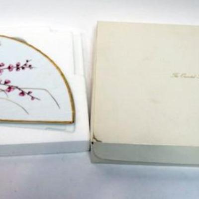 1145	LENOX CHINA *THE PLUM BLOSSOM FAN* WINTER 1988, APPROXIMATELY 13 1/2 IN X 8 1/4 IN
