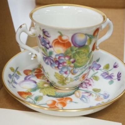 1160	LENOX CHINA VIENNA CUPS & SAUCERS, 3 SETS, REPRODUCTION OF AUSTRIAN PORCELAIN
