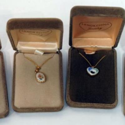1120	LENOX CHINA JEWELRY INCLUDING 4 NECKLACES,  14K GOLD FILLED
