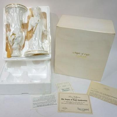 1182	LENOX ANGELS OF LIGHT CANDLESTICKS W/GOLD ACCENT TRIM, EACH APPROXIMATELY 10 IN HIGH
