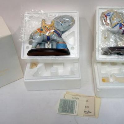 1176	LENOX CHINA *THE CAROUSEL COLLECTION* ELEPHANT & CIRCUS HORSE, EACH APPROXIMATELY 8 IN HIGH
