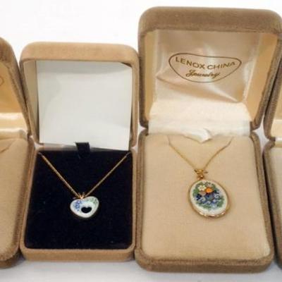 1117	LENOX CHINA JEWELRY INCLUDING 4 NECKLACES,  14K GOLD FILLED
