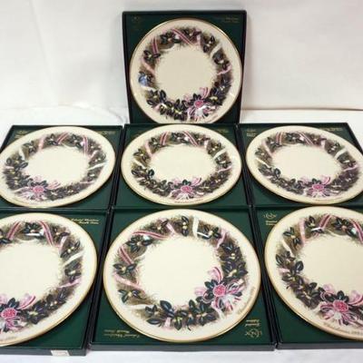 1166	LENOX 7 COLONIAL CHRISTMAS PLATES, ALL 1994
