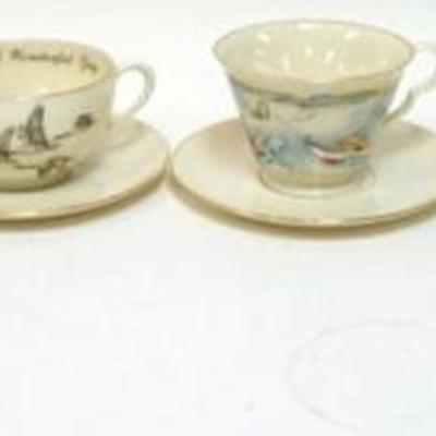 1138	LENOX CHINA GROUP OF 6 SPORTSMANS BREAKFEST CUPS & SAUCERS W/ONE NAUTICAL THEME, APPROXIMATELY 3 1/4 IN HIGH
