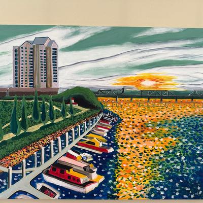 Marina - Paint On Canvas by Toby (2001)