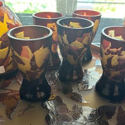 Galle tray, cups and jar set