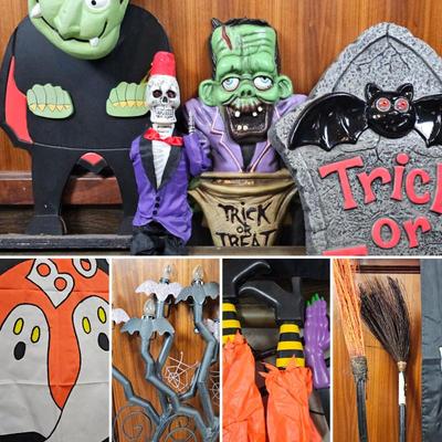 Lot #263 - Halloween Decoration Set with Creepy Characters and Festive Props