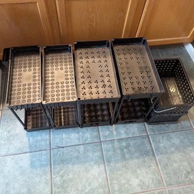 Lot #205 - Stackable Storage Bins With Slide Out Drawers For Inside Cabinets